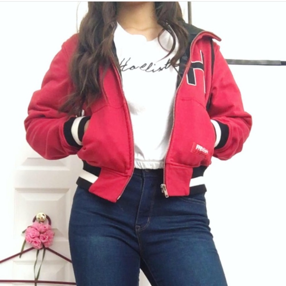 RED HARVARD LETTERMAN JACKET!